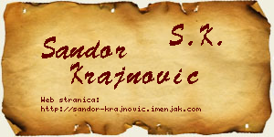 Šandor Krajnović vizit kartica